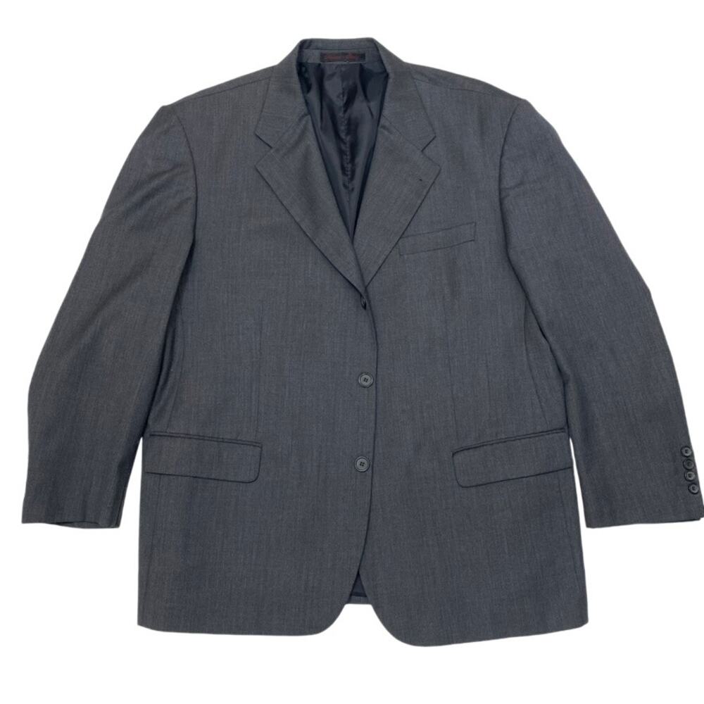 Giorgio Cosani Mens 48R Blazer Dark Gray Three Button Suit Coat Jacket Sportcoat